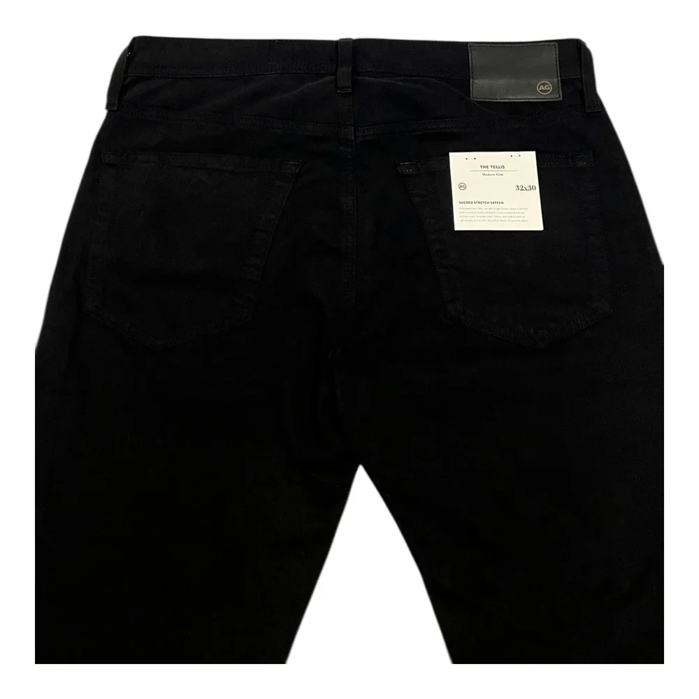 NWT AG Jeans Tellis Modern Slim Sueded Stretch Sateen‎ Black Pants Mens 32x32